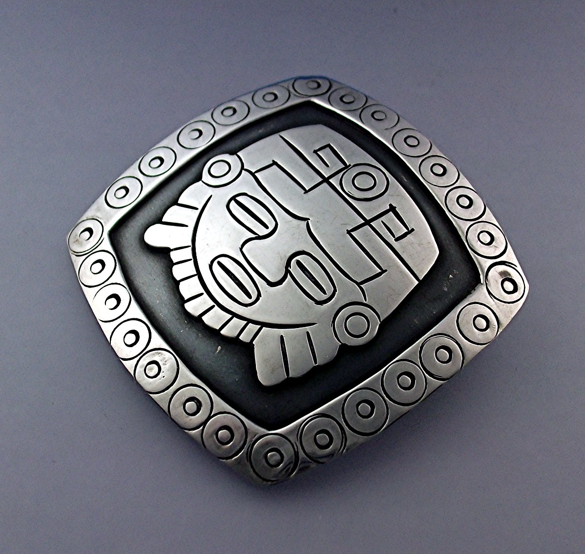 Brooch LOS BALLESTEROS Aztec Face Mexico