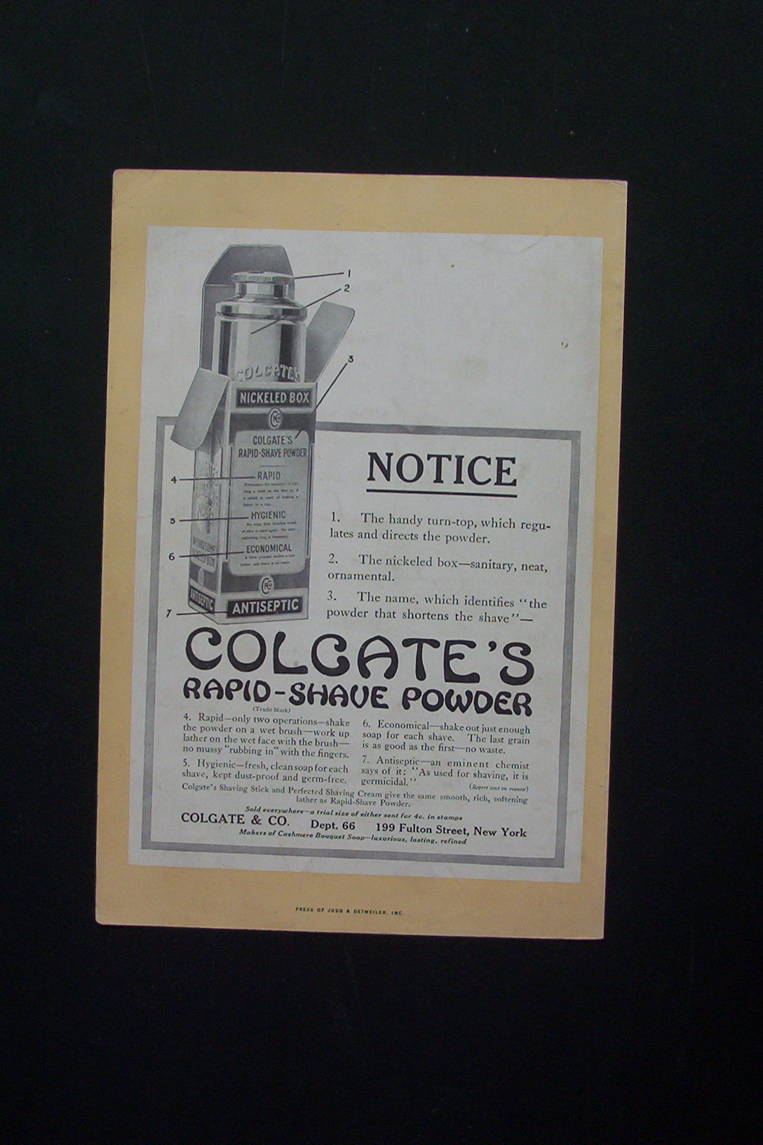 1916 Colgate Rapid Shave Powder with Bottle of Powder