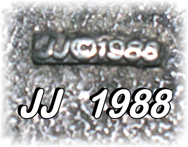 Signed JJ 1988 Pewter Lizard Pin Brooch