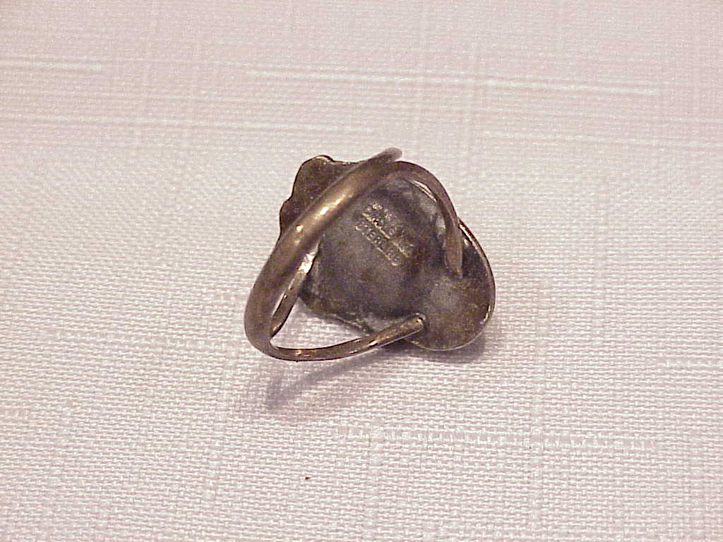 Vintage Native American Signed Sterling Silver Black Onyx Ring