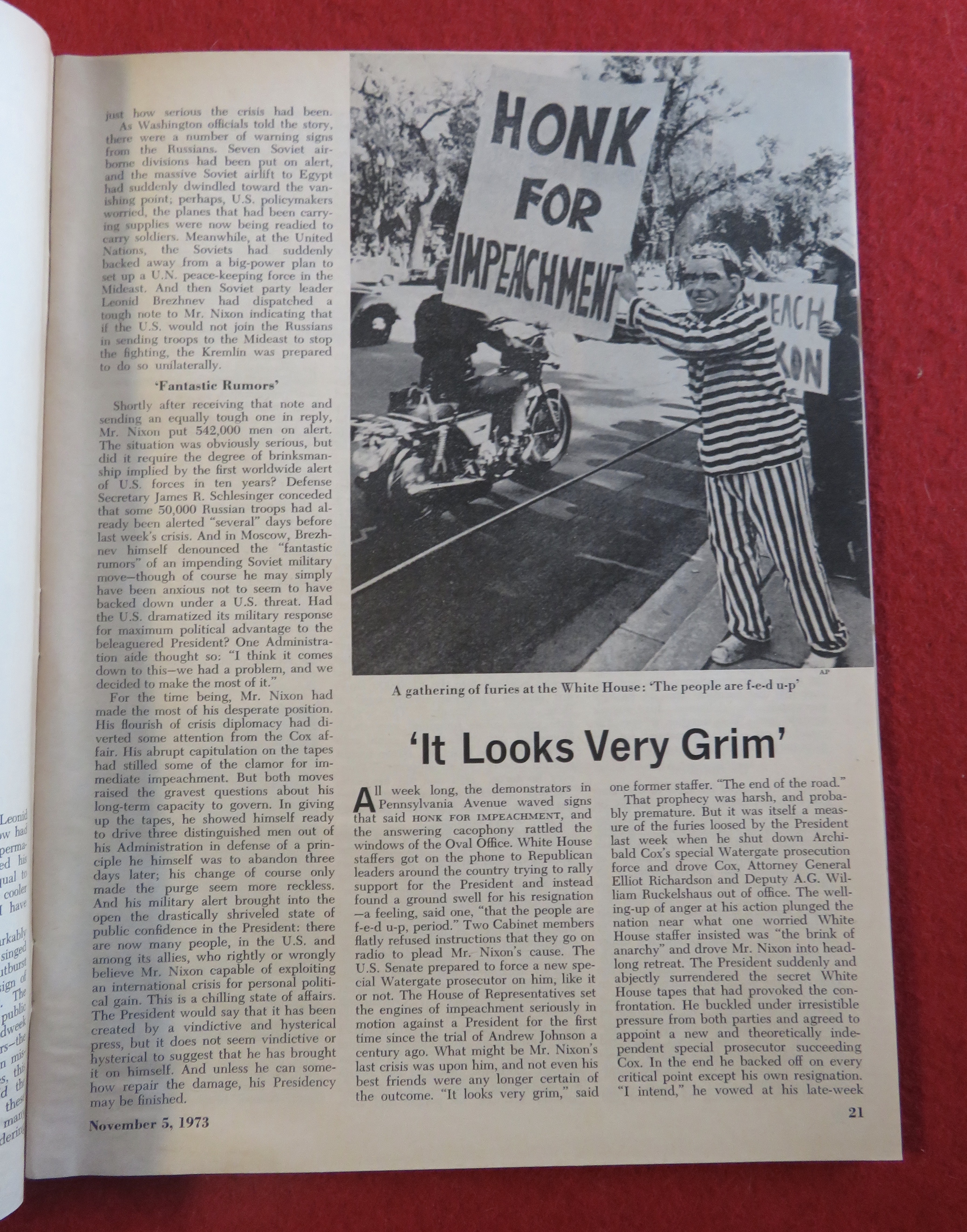 Newsweek Magazine November 5, 1973 Can He Survive