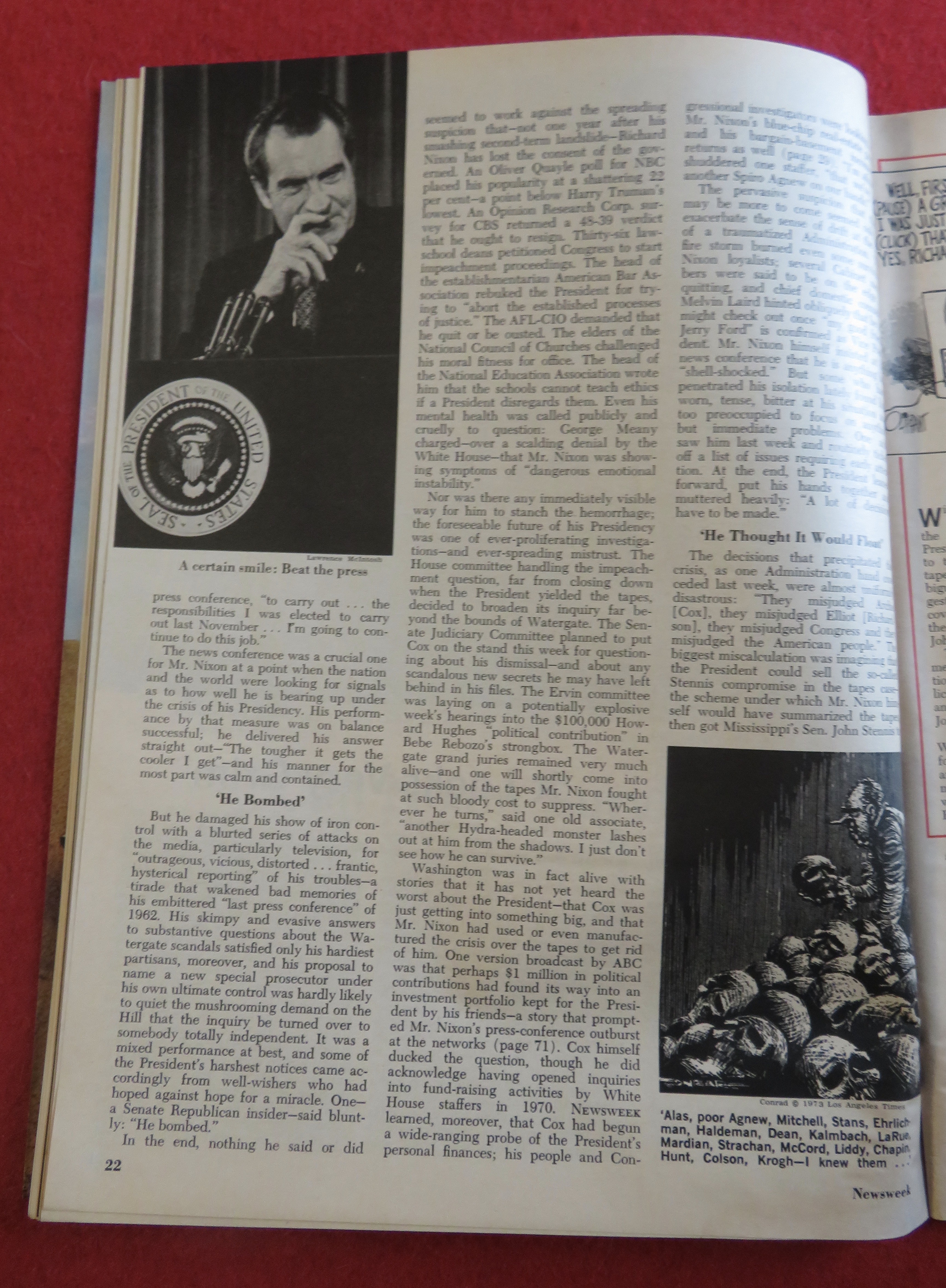 Newsweek Magazine November 5, 1973 Can He Survive