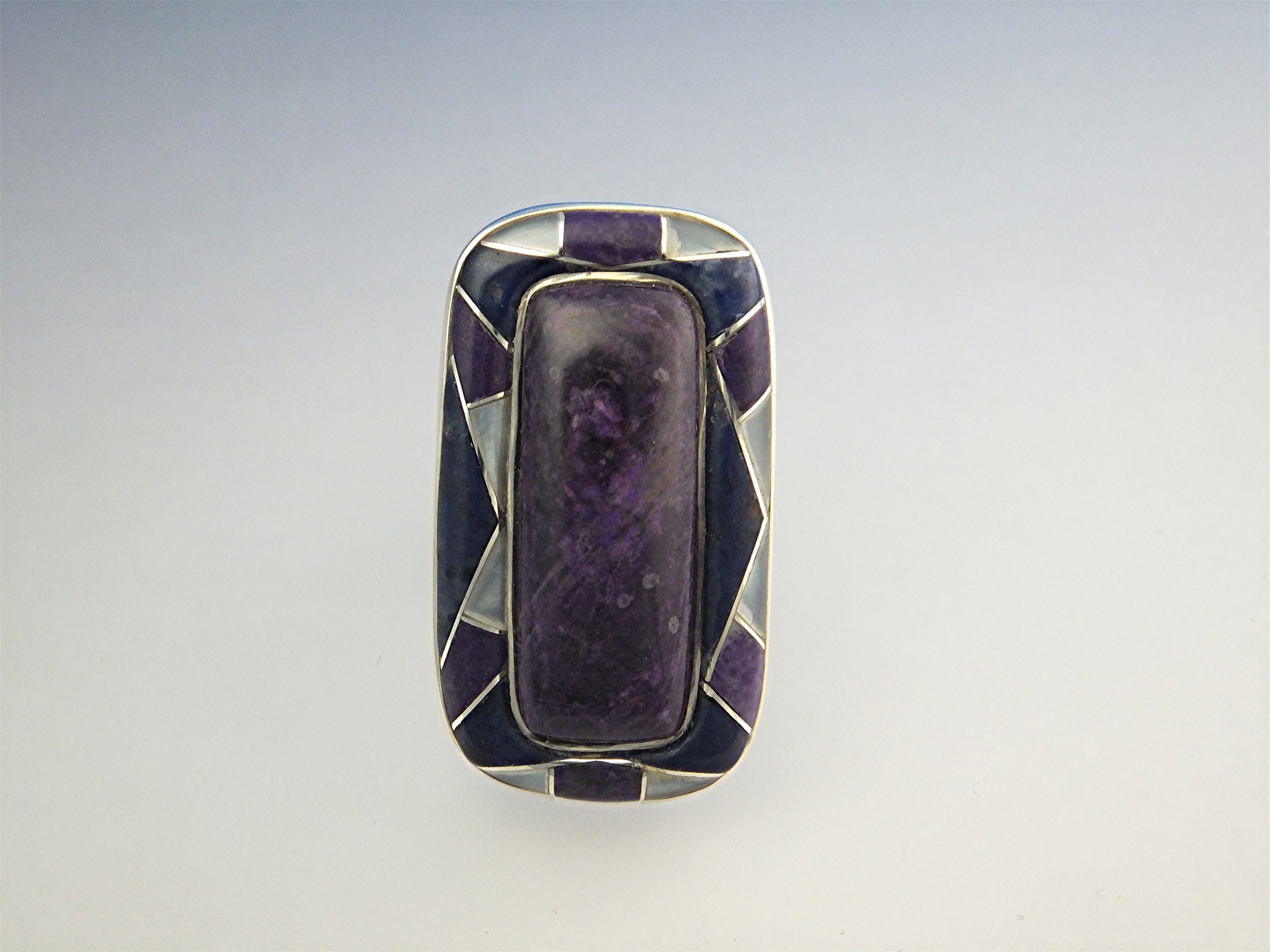 Ring Sterling Silver Russian Charoite Lapis Mother Of P
