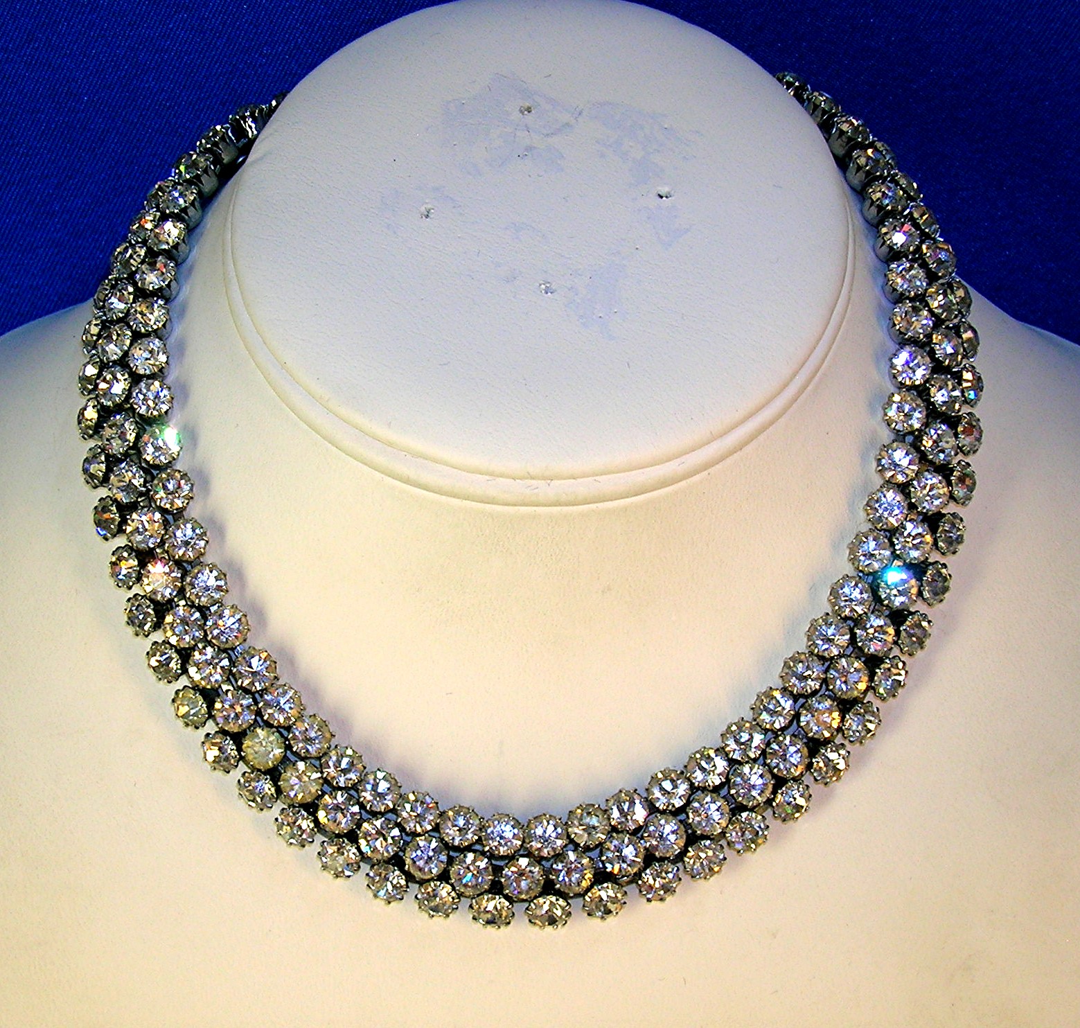 Crystal Rhinestone  Costume Necklace 50s England