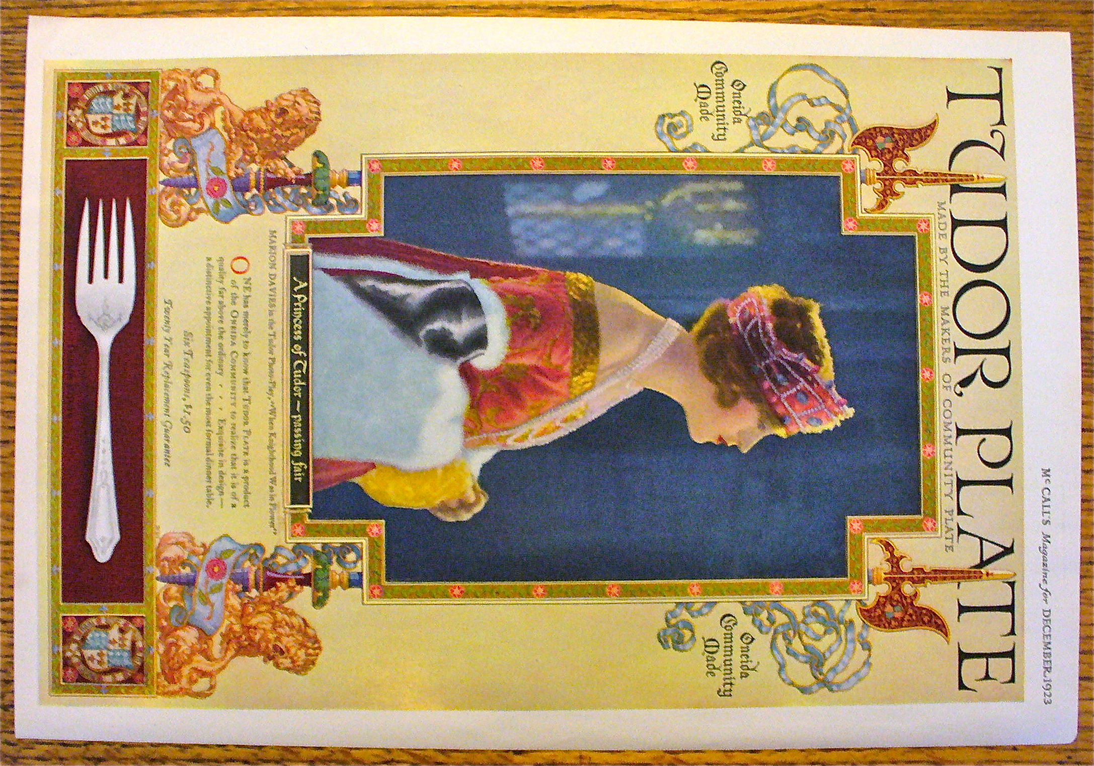 1923 Tudor Plate with Marion Davies