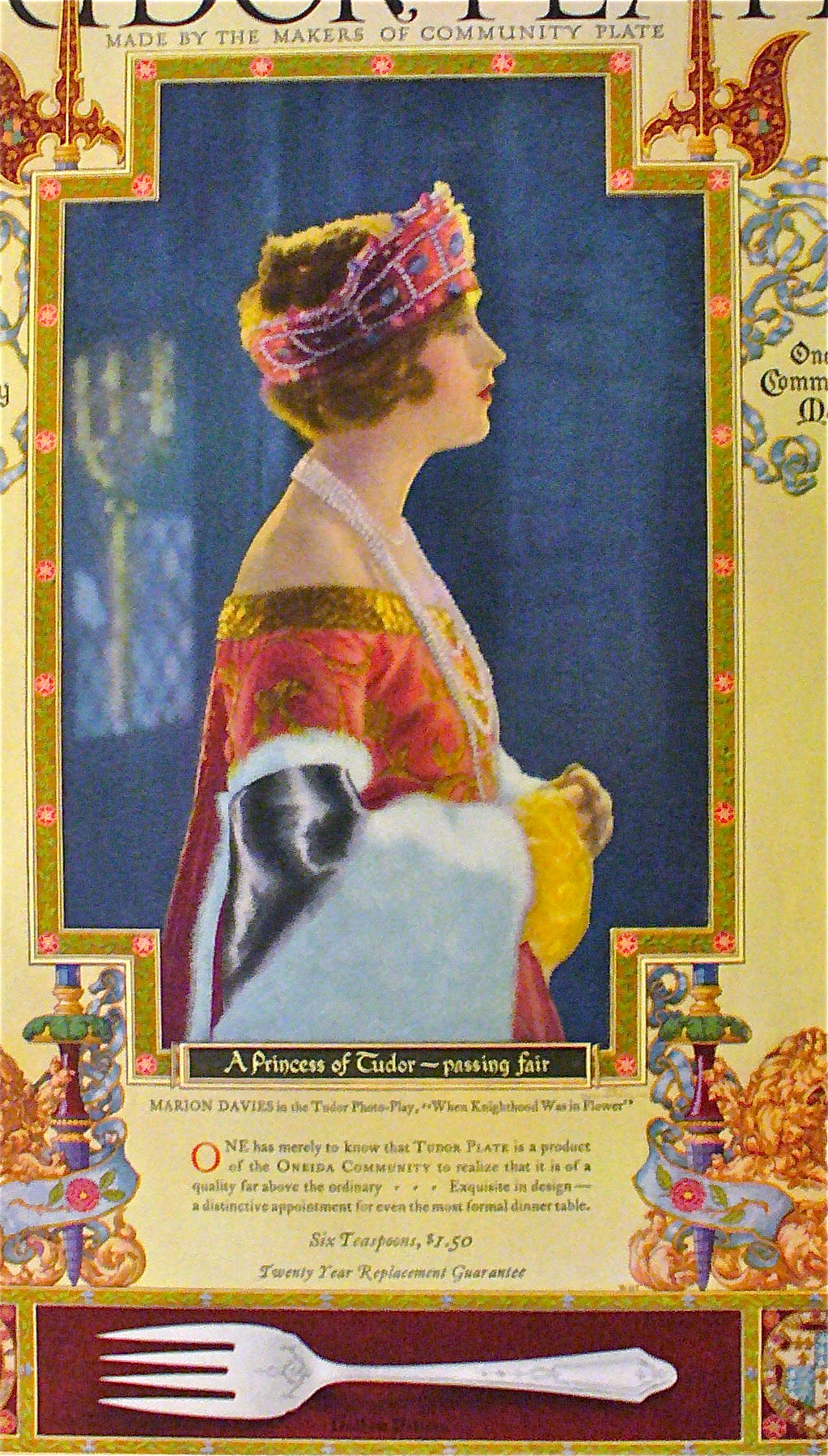 1923 Tudor Plate with Marion Davies