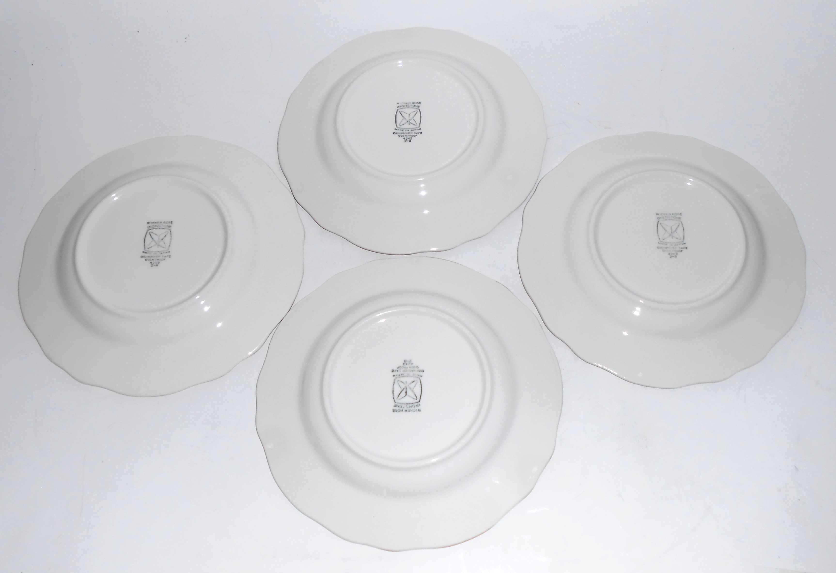 Sears Wicker Rose Ironstone Set/4 Saucers