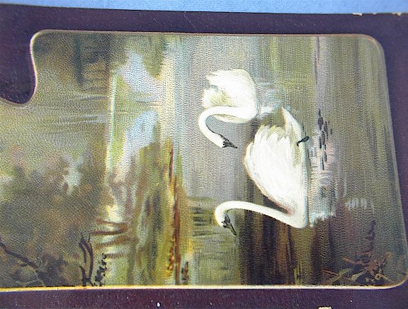 Old Swans on a Lake 1910 Original Stamp