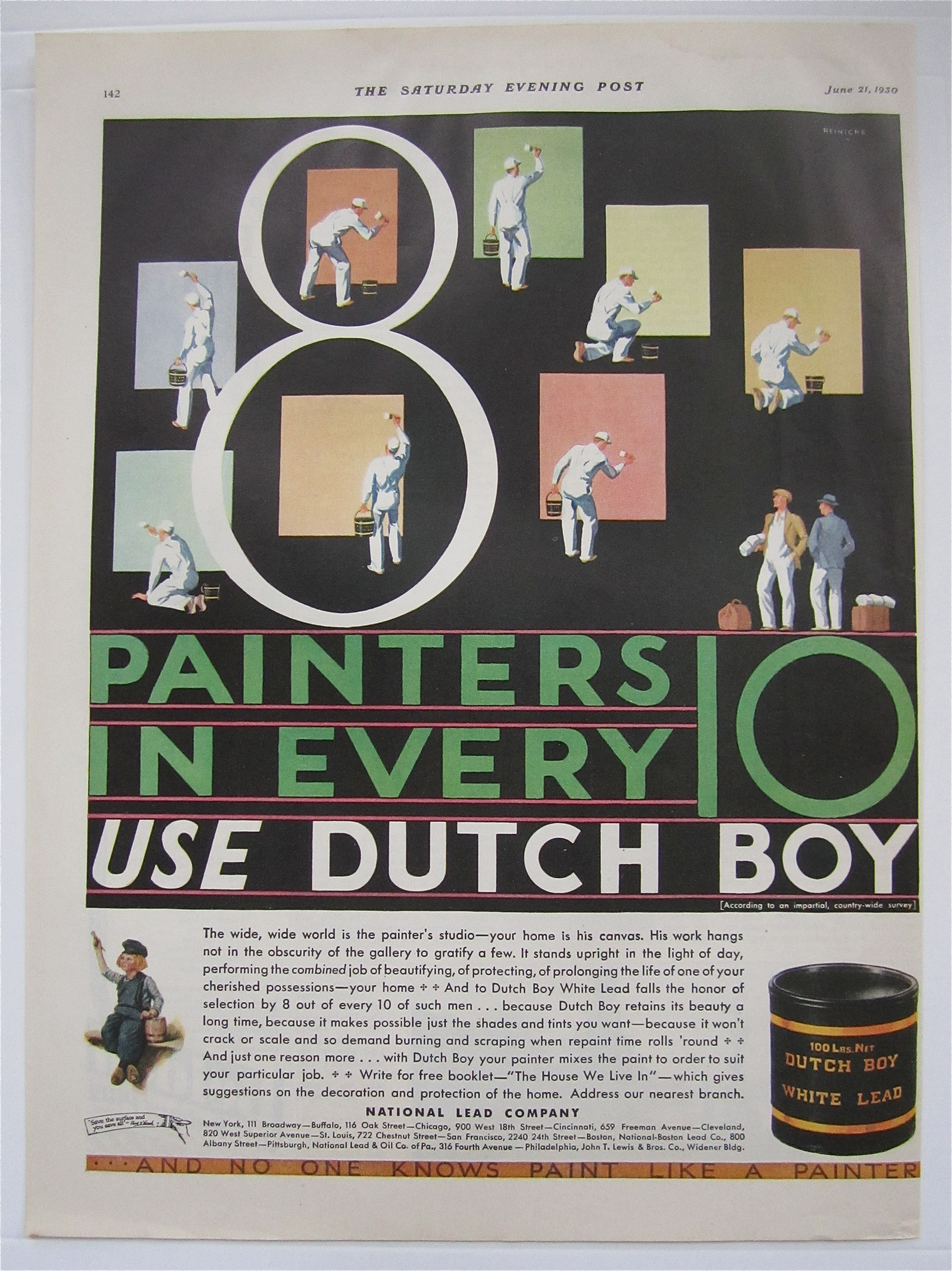 1930 Dutch Boy Paint with Painters Using Dutch Boy