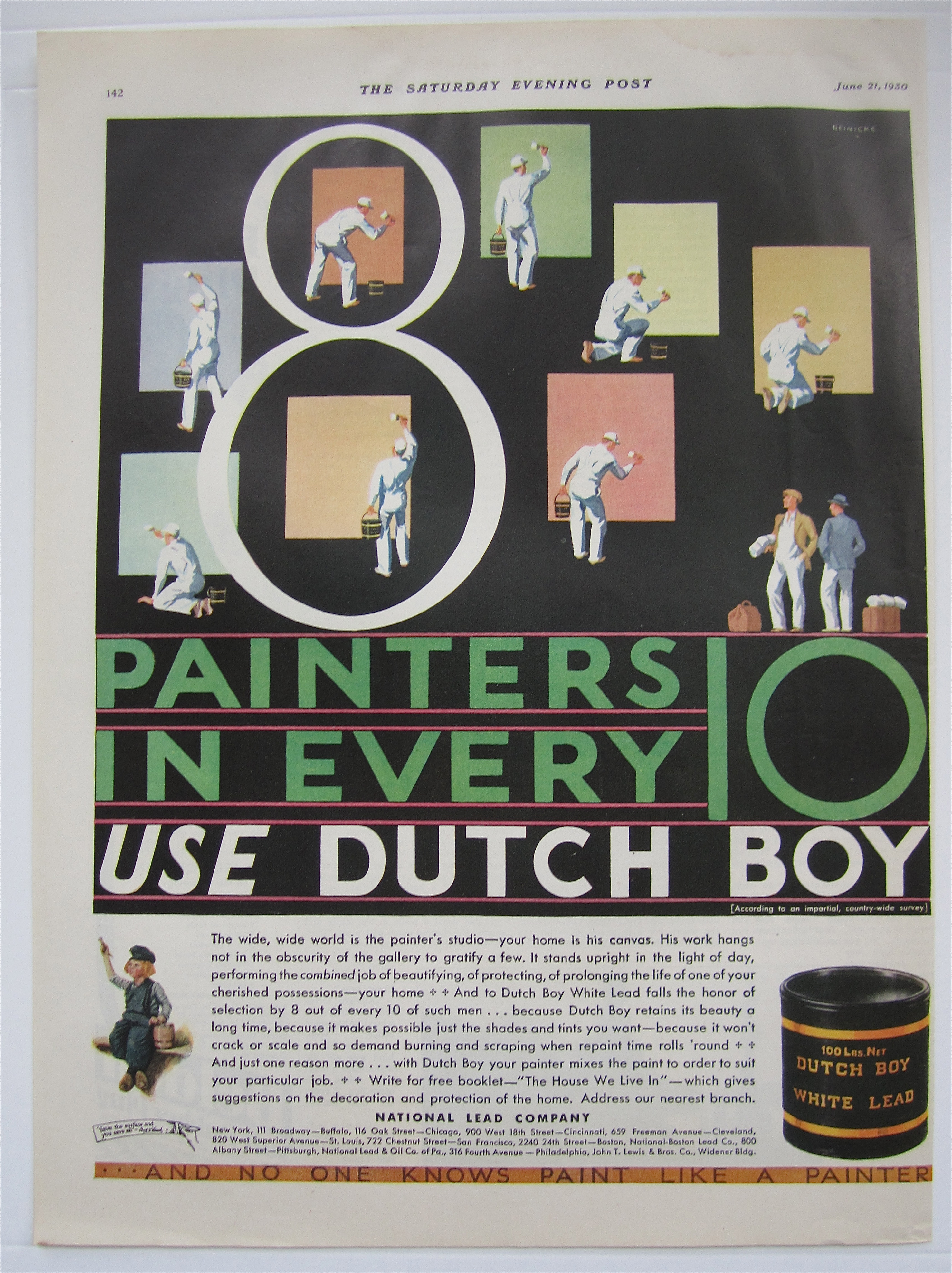 1930 Dutch Boy Paint with Painters Using Dutch Boy