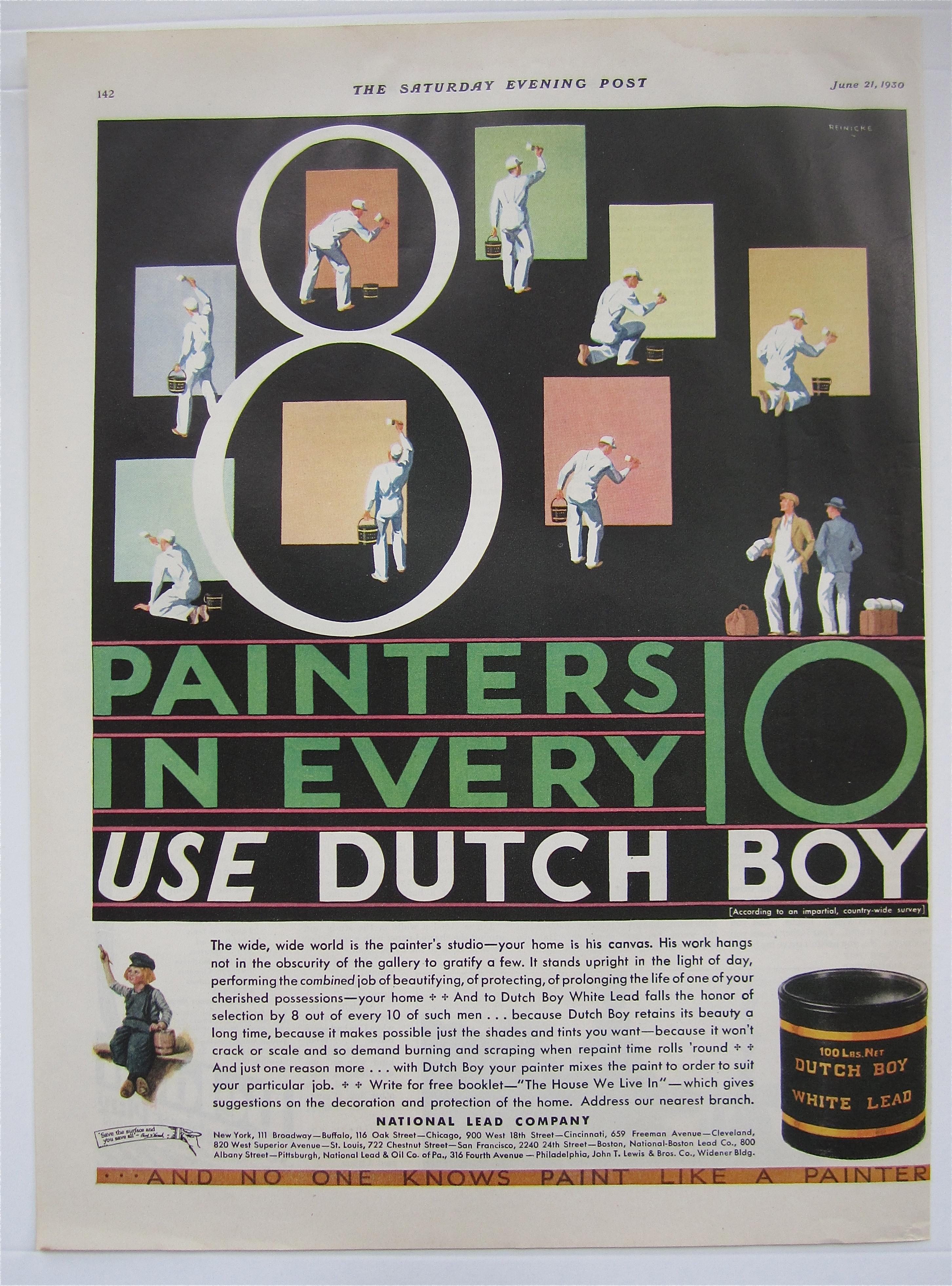 1930 Dutch Boy Paint with Painters Using Dutch Boy