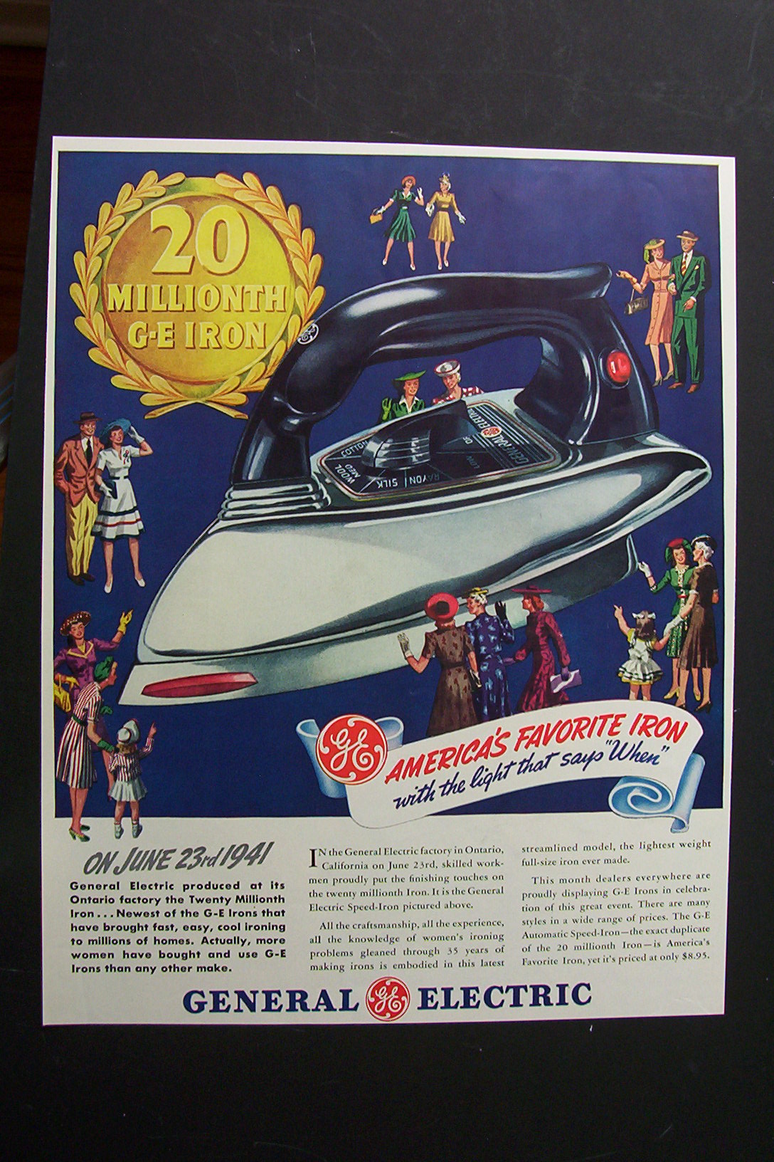 1941 General Electric Iron with America's Favorite Iron