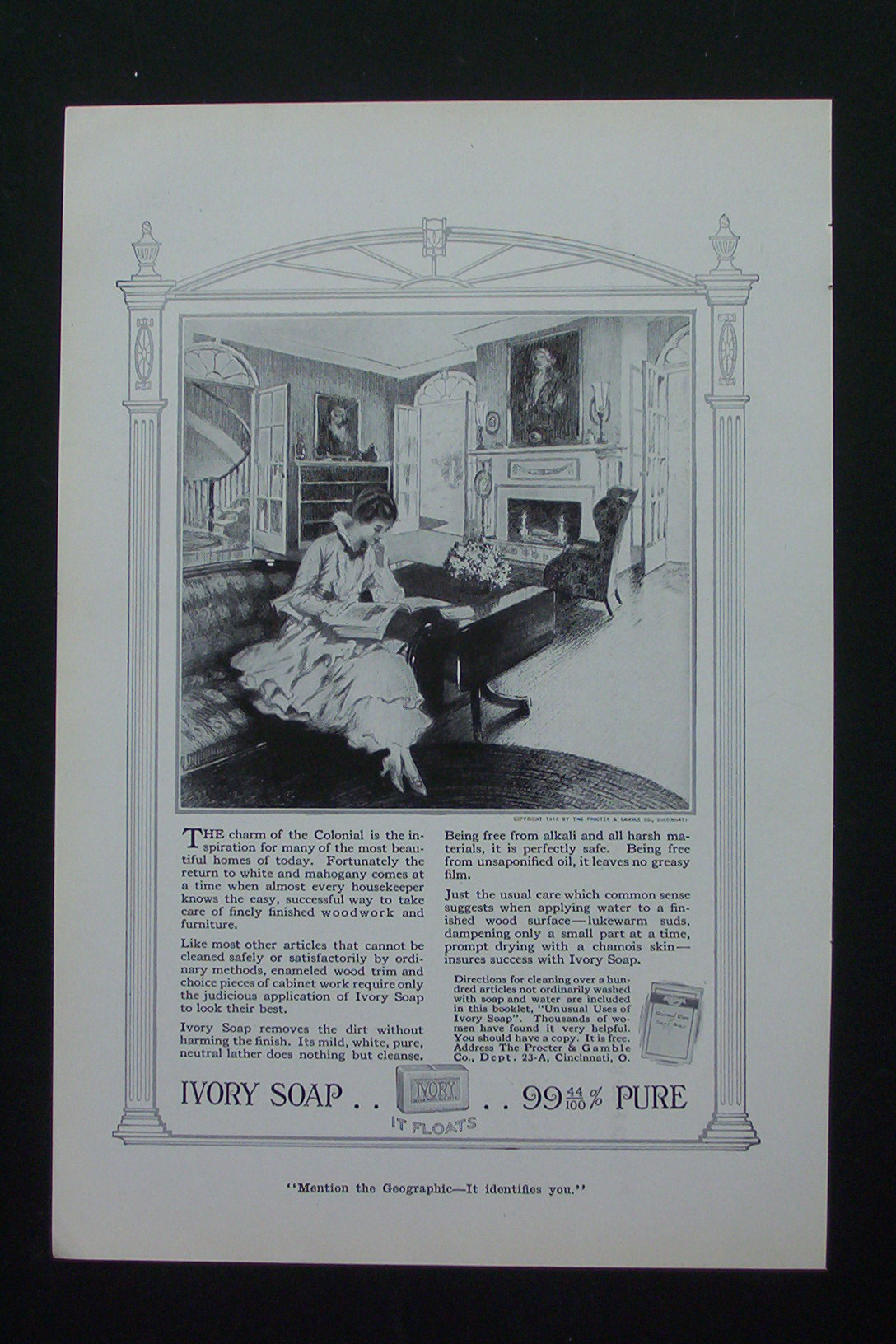 1917 Ivory Soap with Woman Sitting in a Room