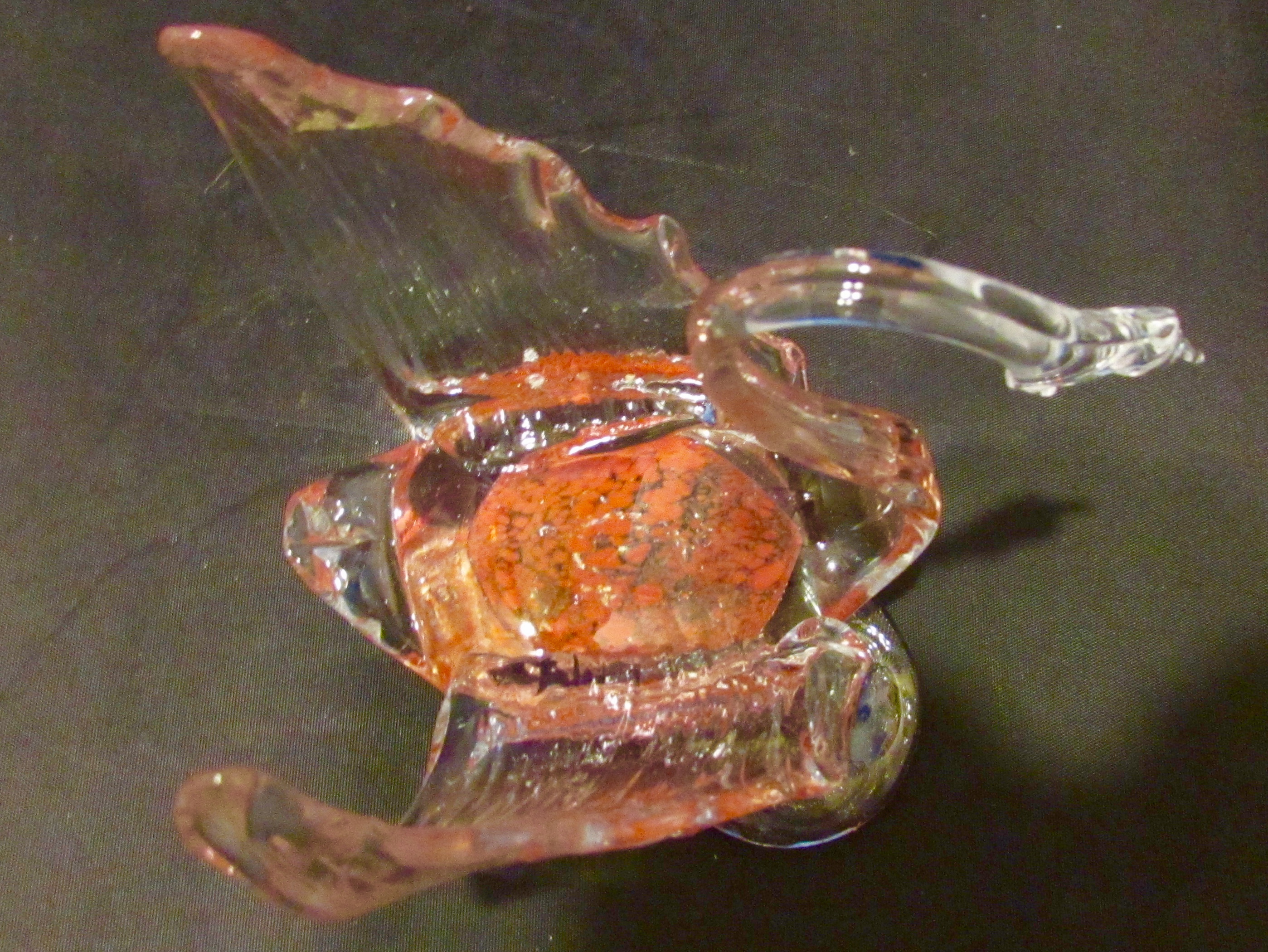 Cased Blown Glass Swan figurine Unsigned