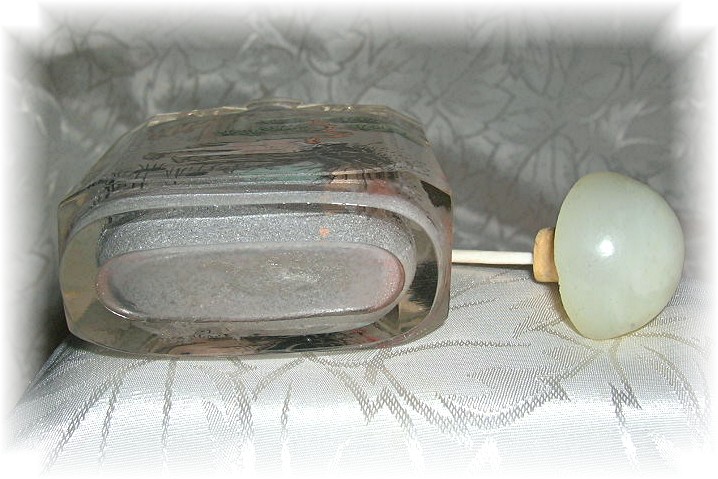 SNUFF BOTTLE Glass Reverse painted