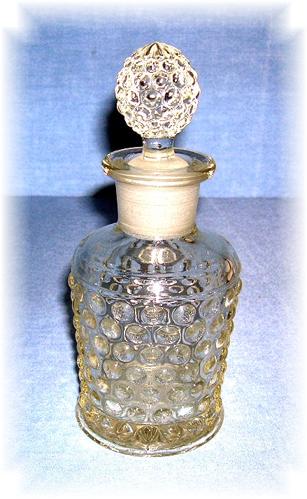 Clear Glass Hobnial Bottle With Stopper