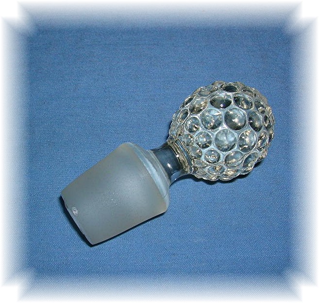 Clear Glass Hobnial Bottle With Stopper