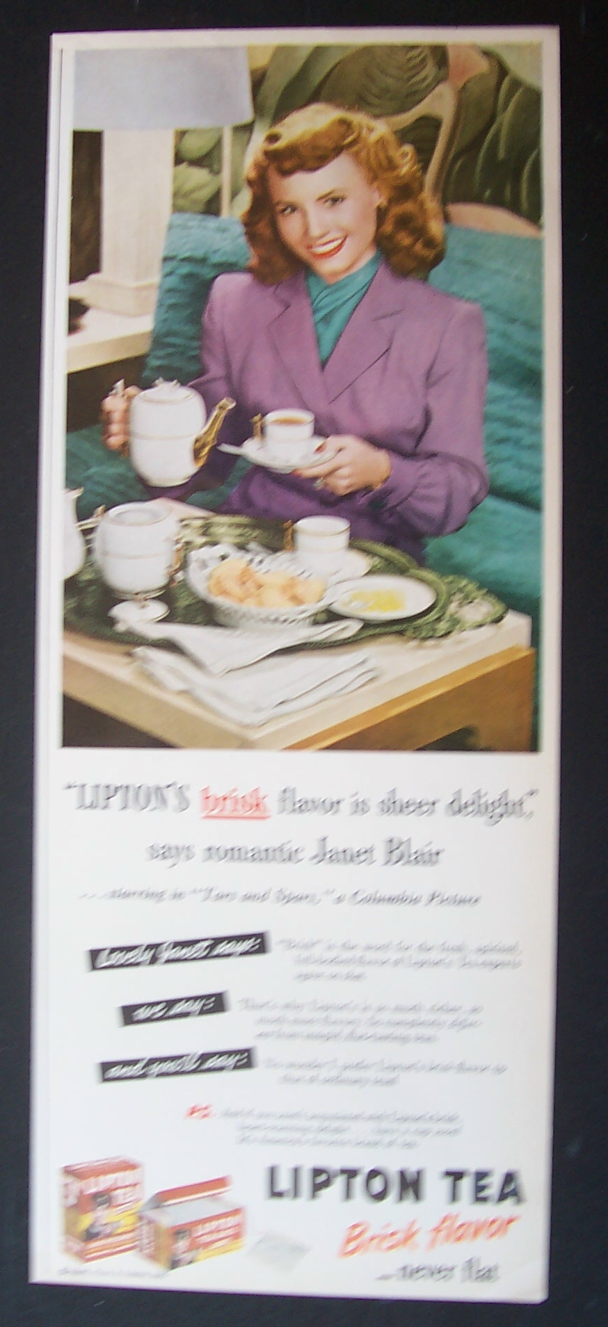 1945  Lipton  Tea  with  Janet  Blair