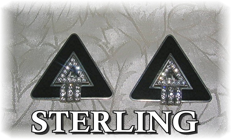 Sterling Silver Enamel & Crystal ARI Earrings