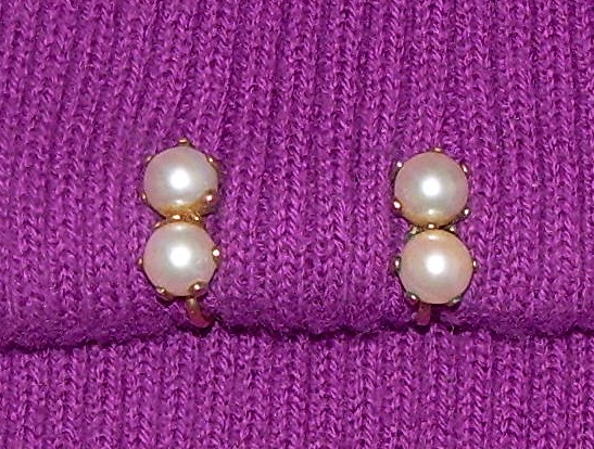 1/20 Gold Fill & Genuine Pearls Screw Back Earrings