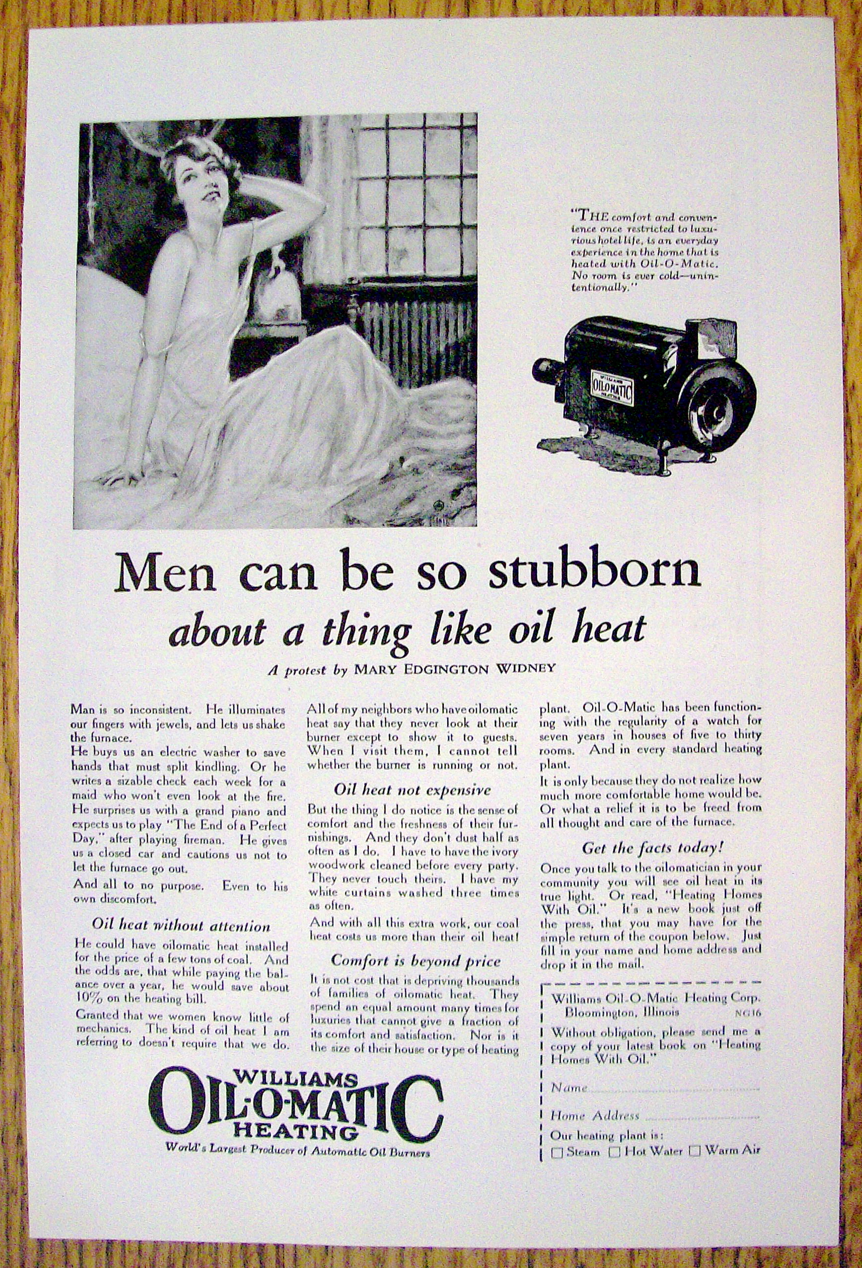 1926 Williams Oil O Matic Heating with Mary E. Widney