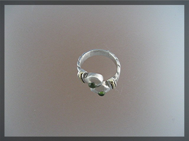 Ring 18K Gold Sterling Silver Cabochon Citrine