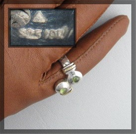 Ring 18K Gold Sterling Silver Cabochon Citrine