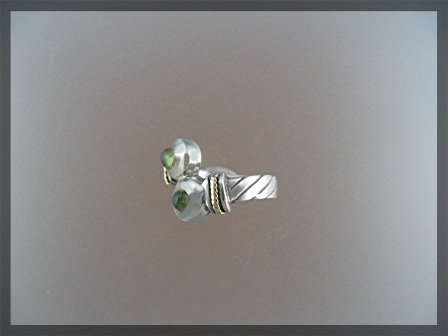 Ring 18K Gold Sterling Silver Cabochon Citrine