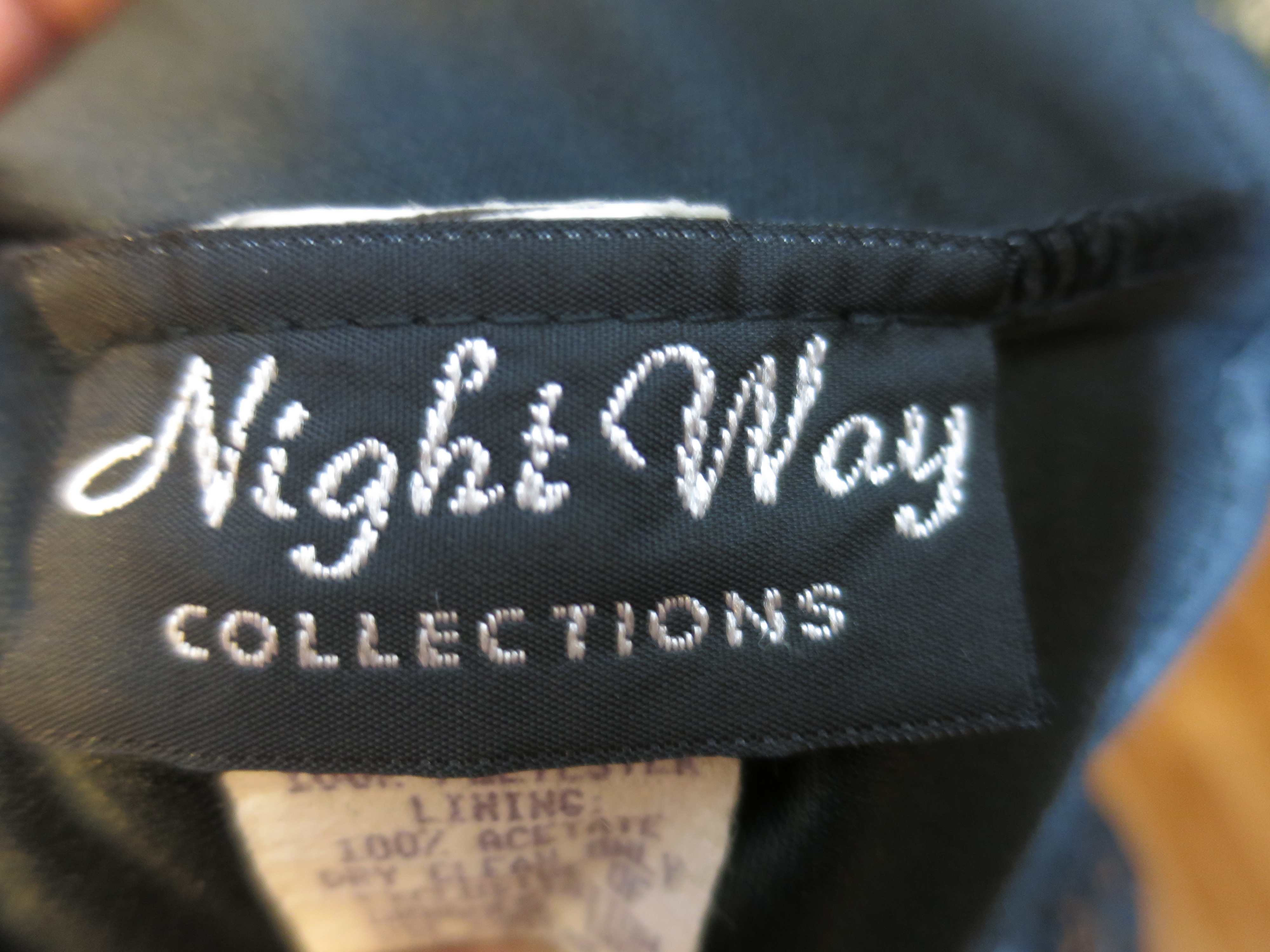 Vintage Night Way Black Flapper Formal Dress Size 4