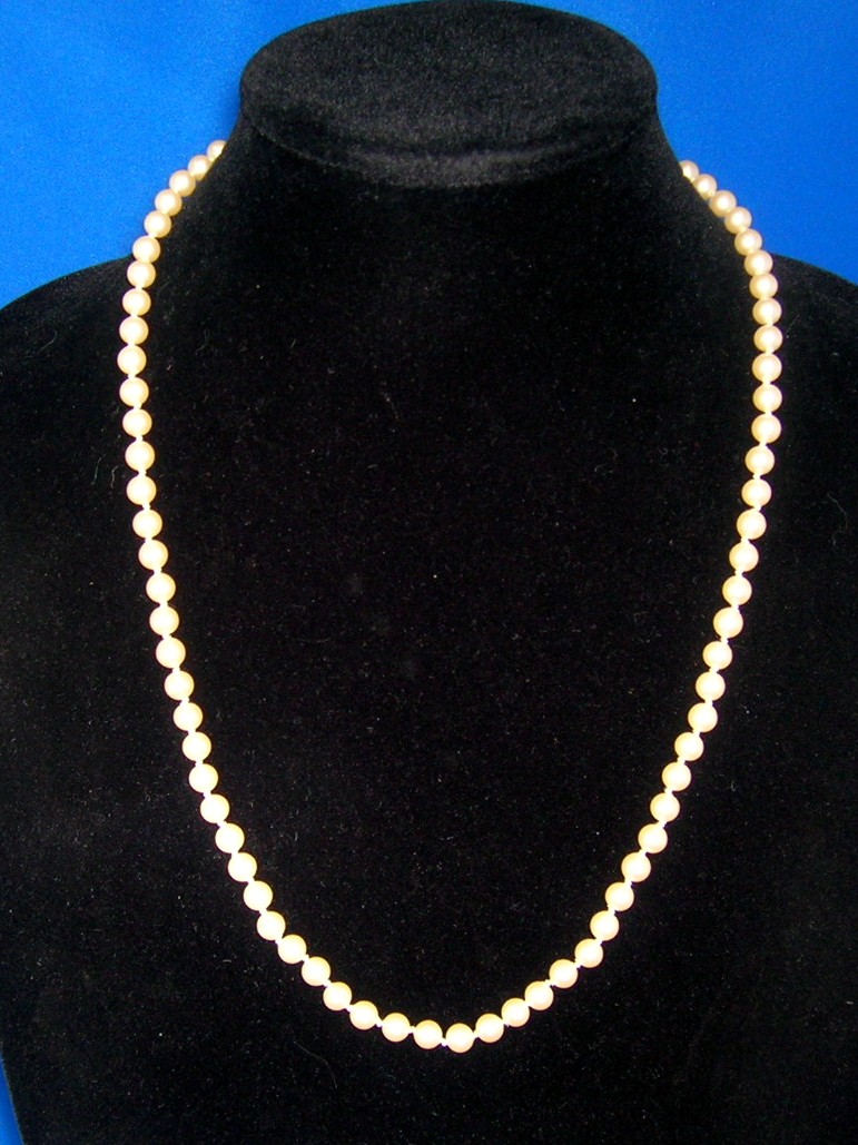 24 Inch Vintage 6.5mm  MONET Faux Pearls