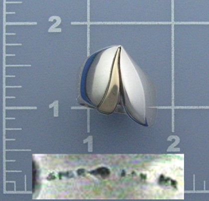 Ring  Sterling Silver 14K GoldSigned AFM