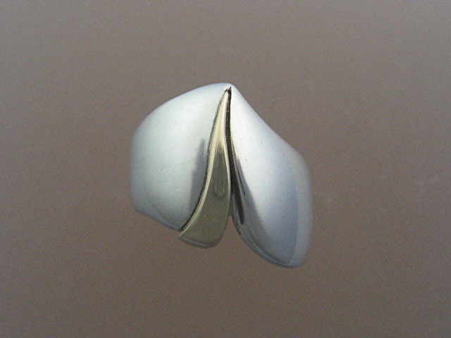 Ring  Sterling Silver 14K GoldSigned AFM