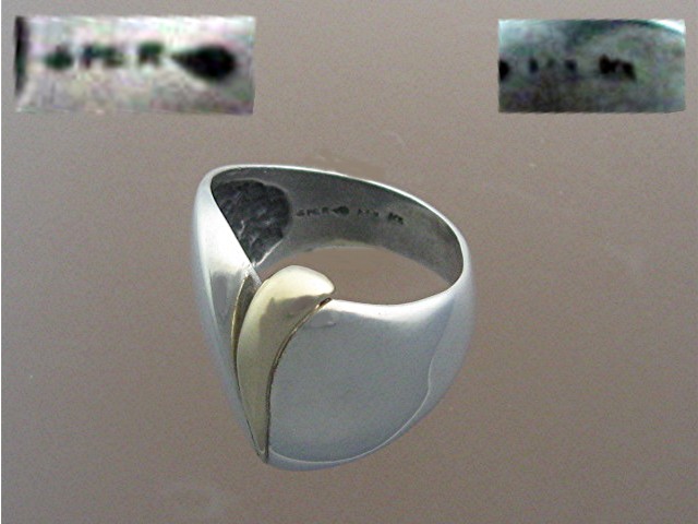 Ring  Sterling Silver 14K GoldSigned AFM