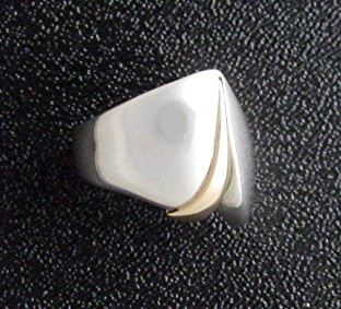 Ring  Sterling Silver 14K GoldSigned AFM