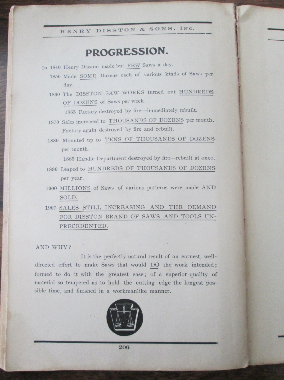 Disston Handbook on Saws 1907 First Edition