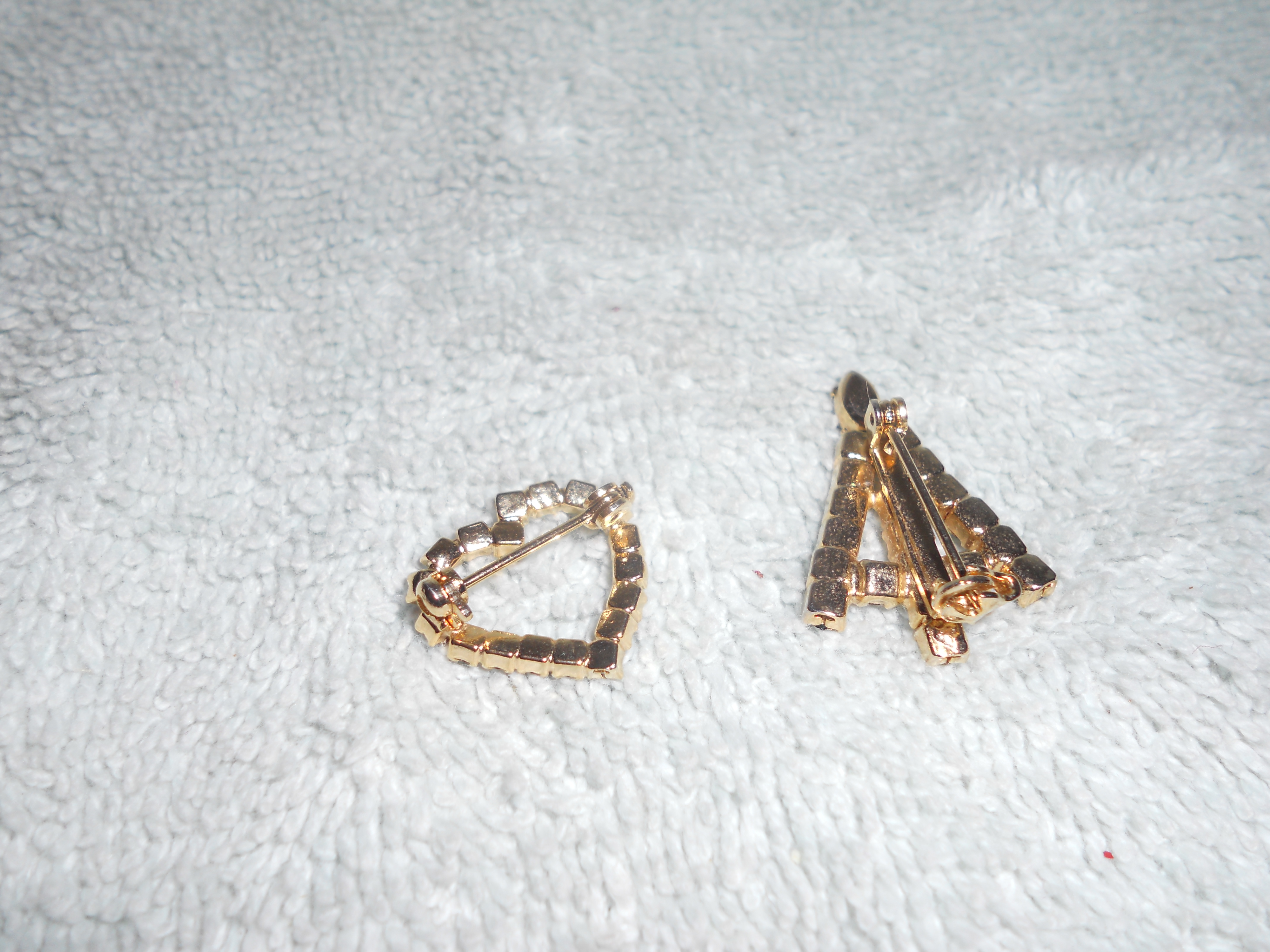 Rhinestone pin set tree and Heart 1970s