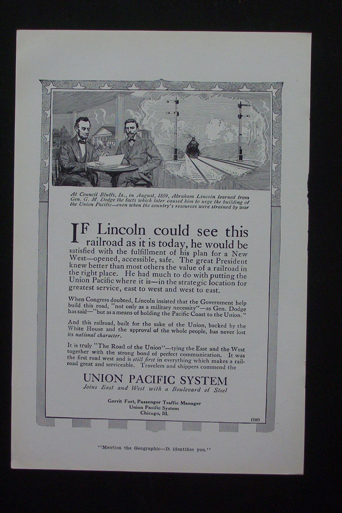 1916 Union Pacific System with Lincoln & General Dodge