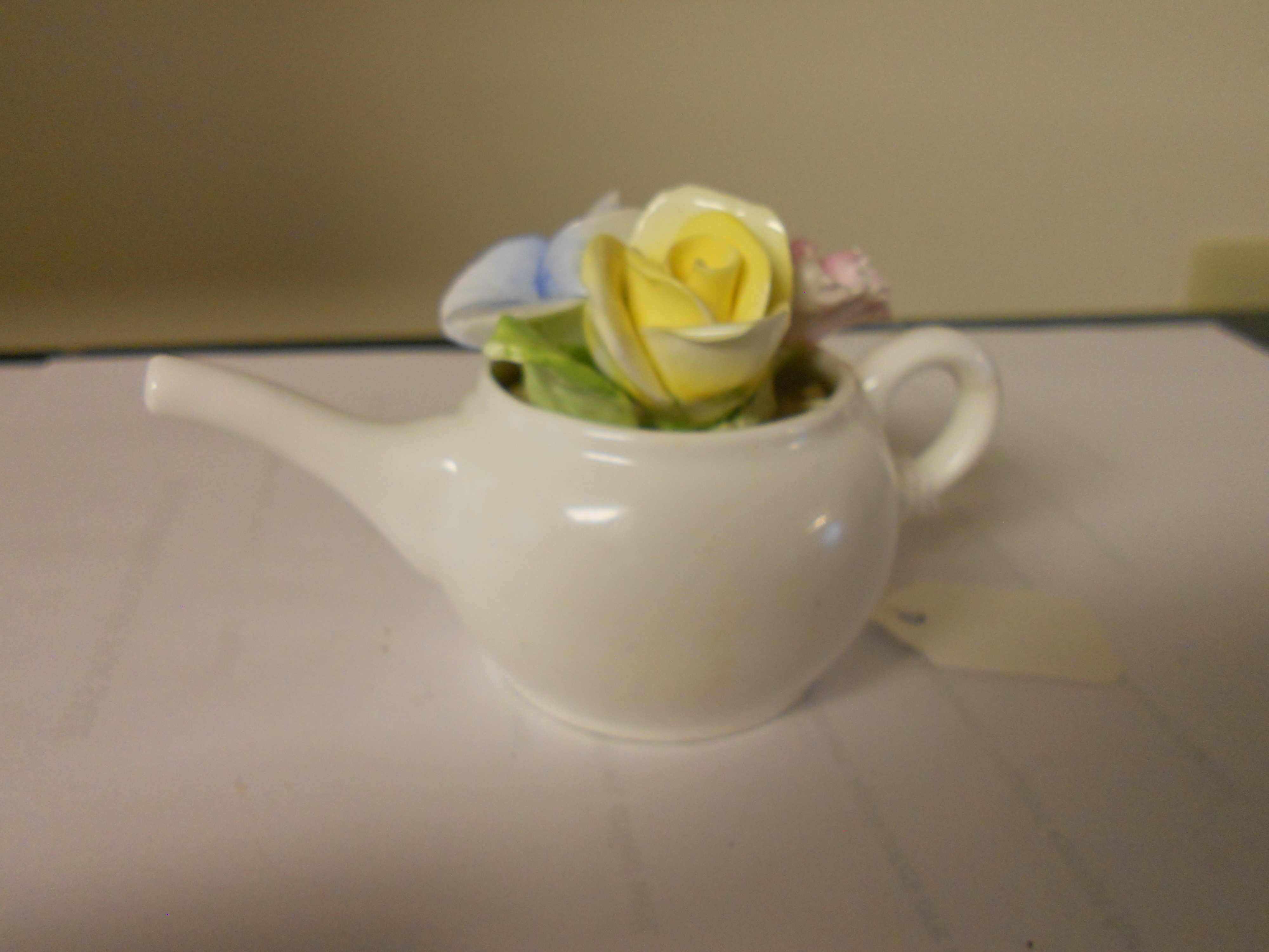 Coalport Teapot Flower Arrangement Figurine