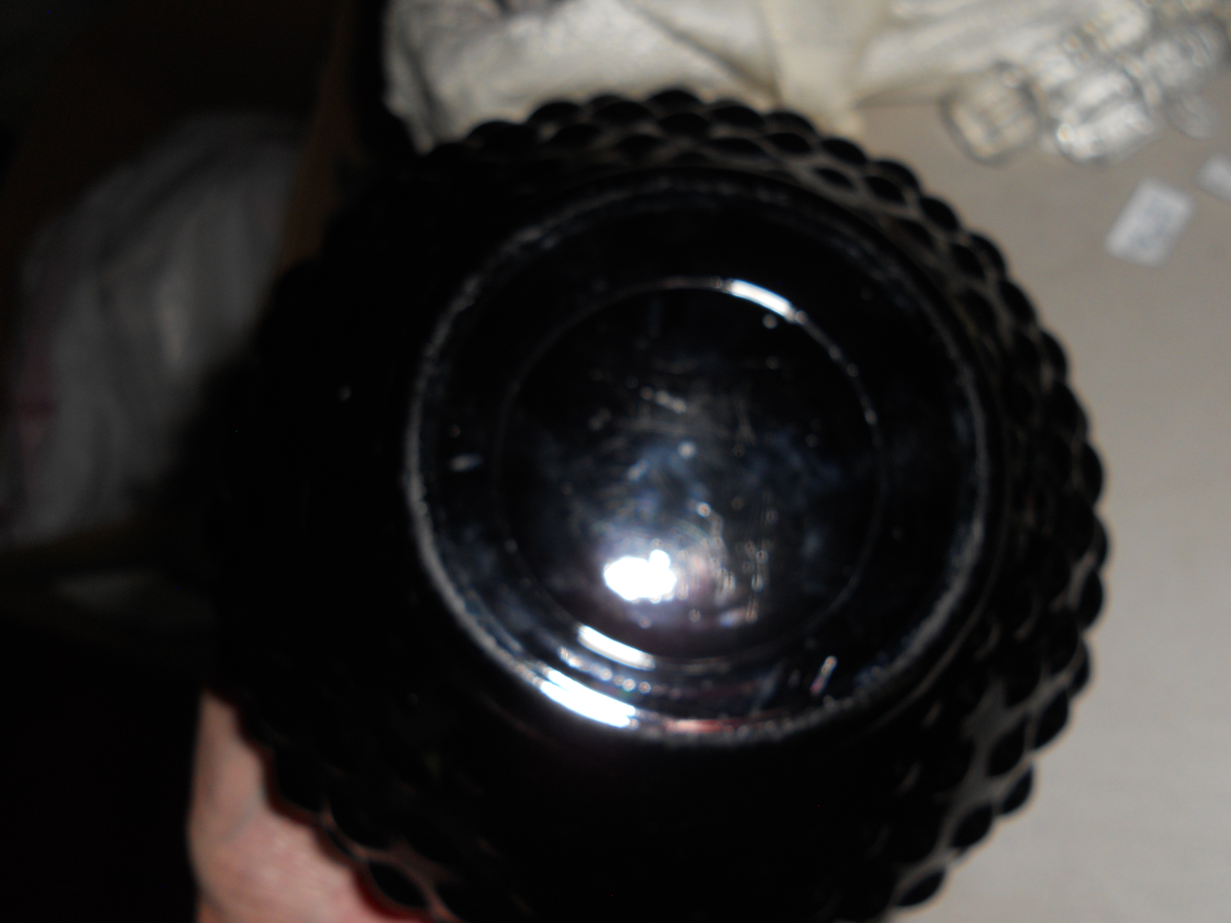 LE Smith Amethyst Hobnail Glass Vase Bowl