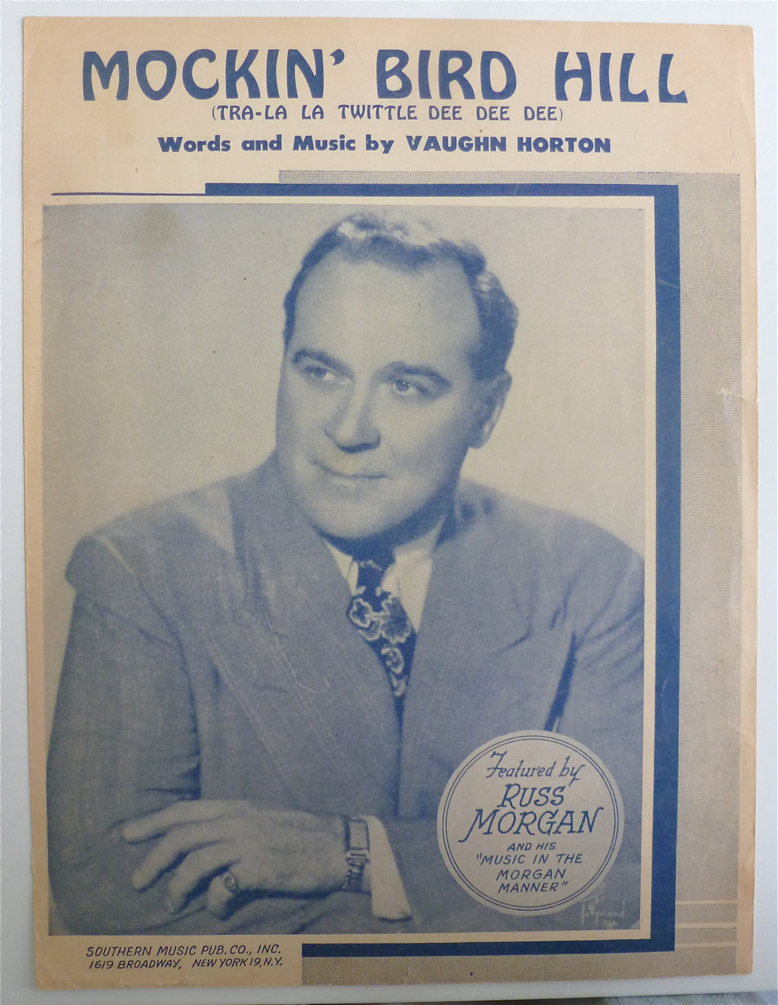 Sheet Music For 1949 Mockin' Bird Hill