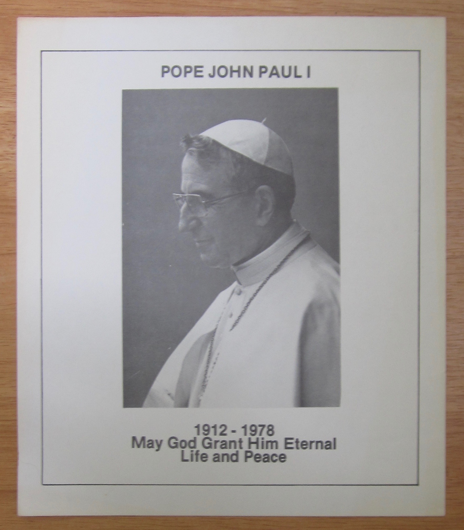 Pope John Paul I Memorial Handbill 1978
