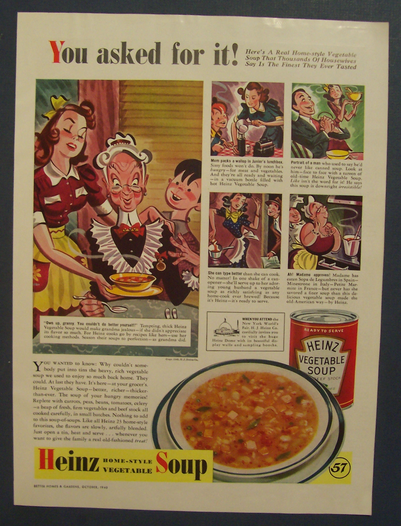 1940 Heinz Vegetable Soup w/ Home Style Vegetable Soup