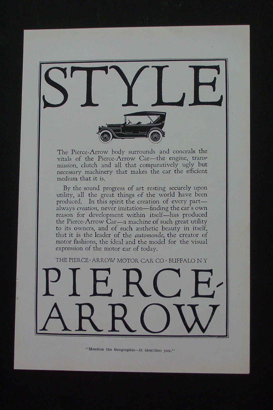 1916 Pierce Arrow Motor Car Company with Pierce Arrow