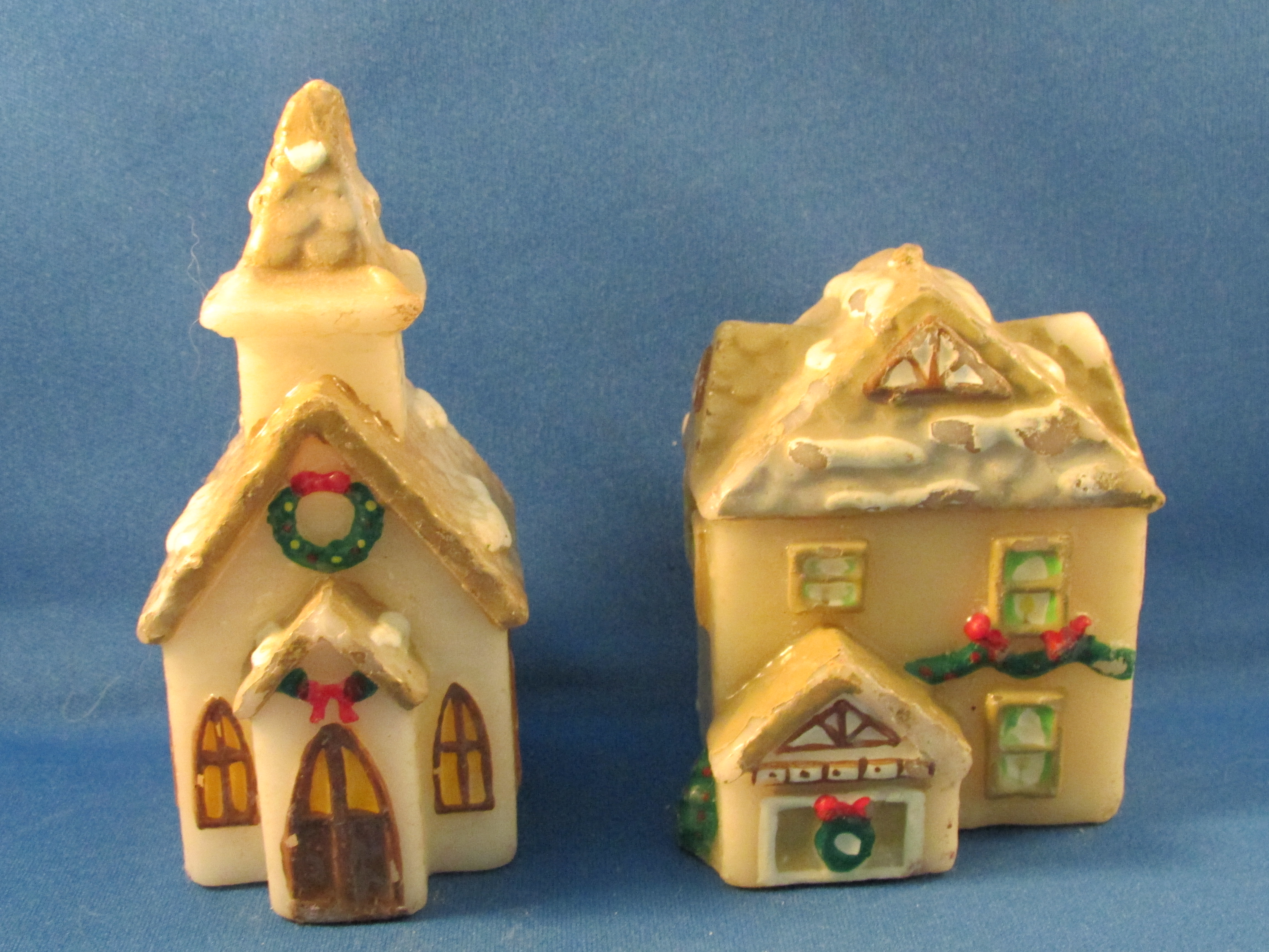 Church and House Christmas Candles