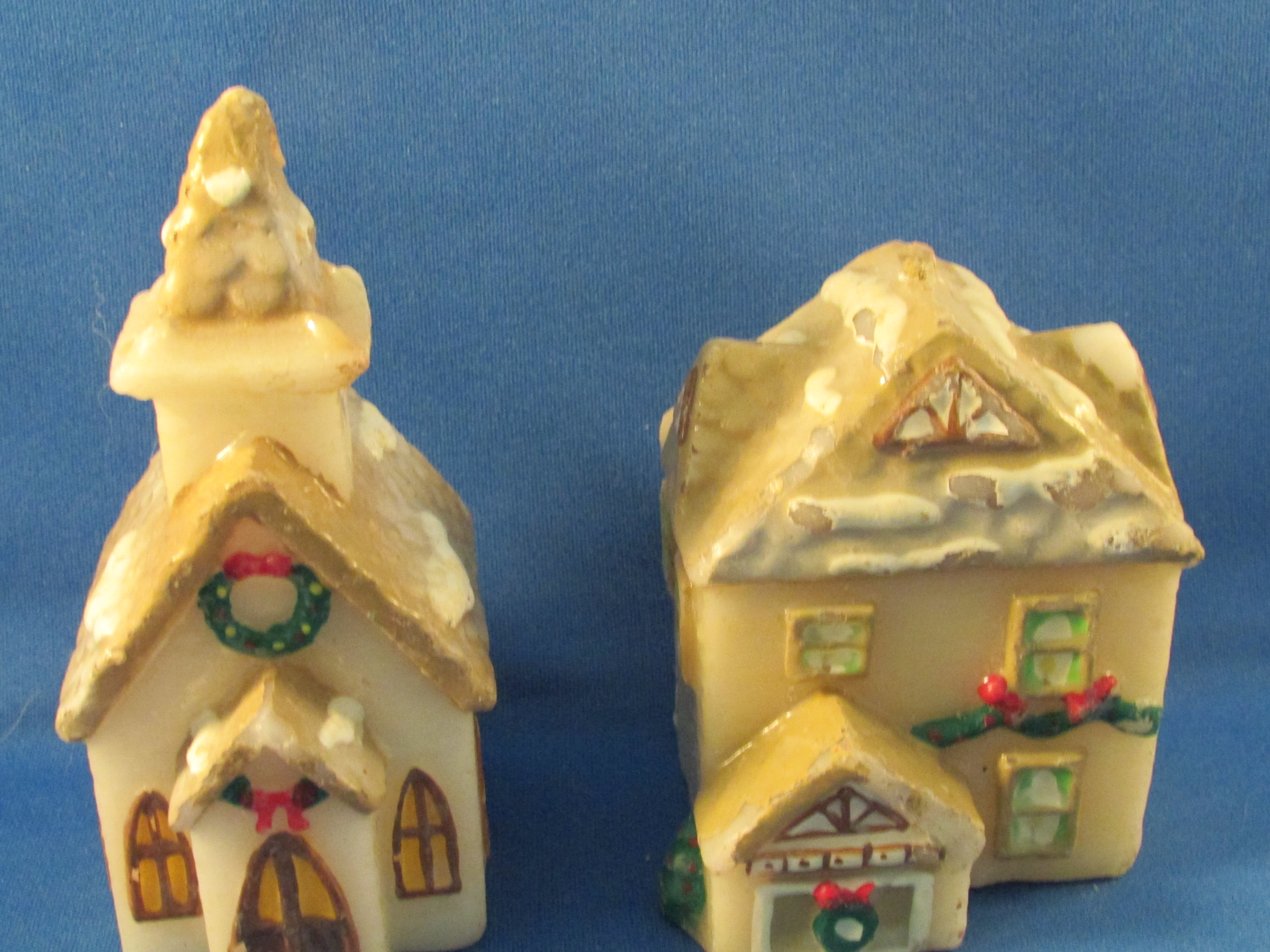 Church and House Christmas Candles