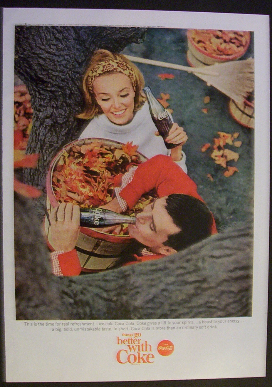 1965 Coca Cola (Coke) with Woman & Man Taking A Break
