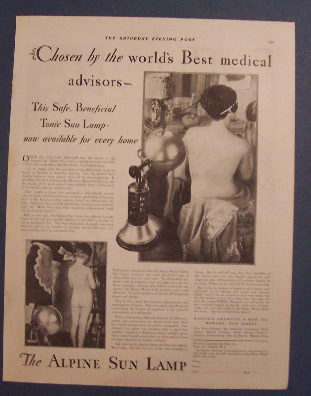 1929 Alpine Sun Lamp
