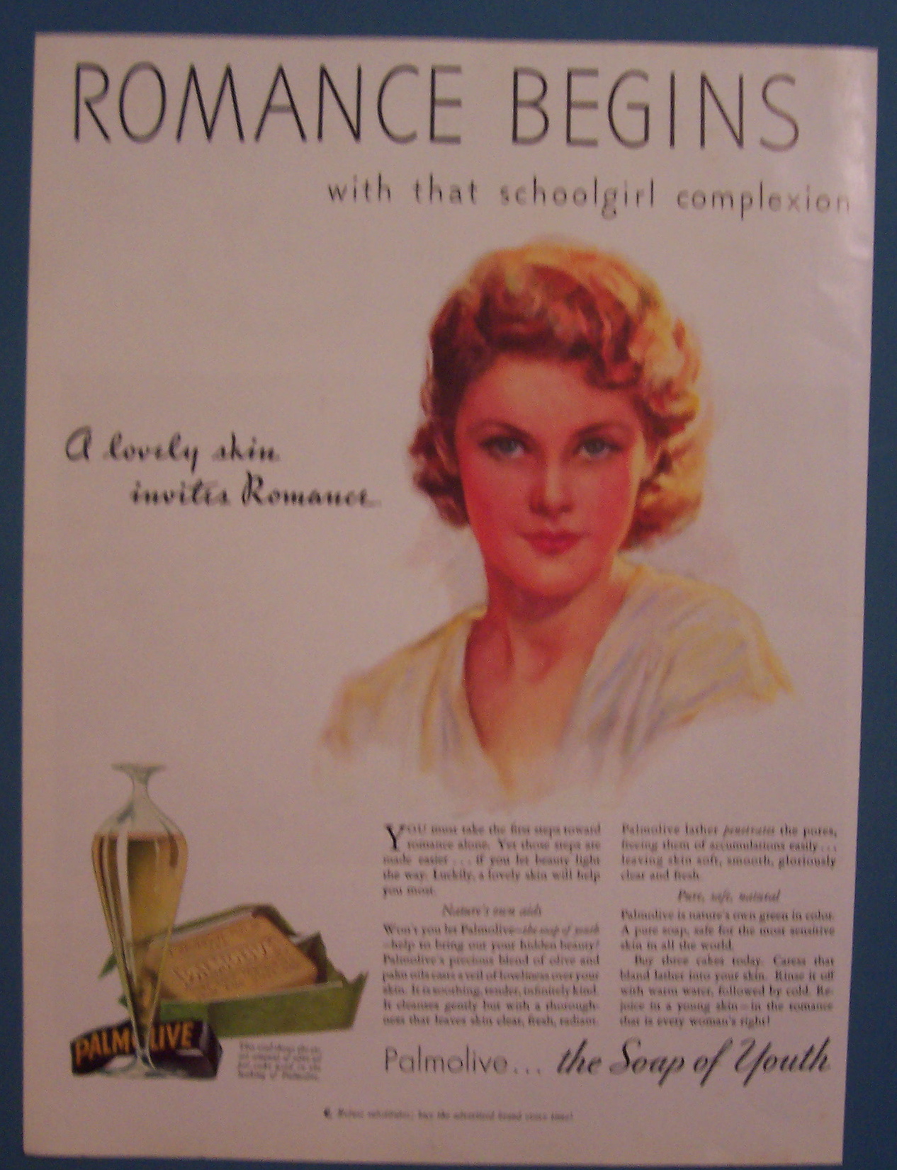 1933 Palmolive Soap with a Lovely Woman