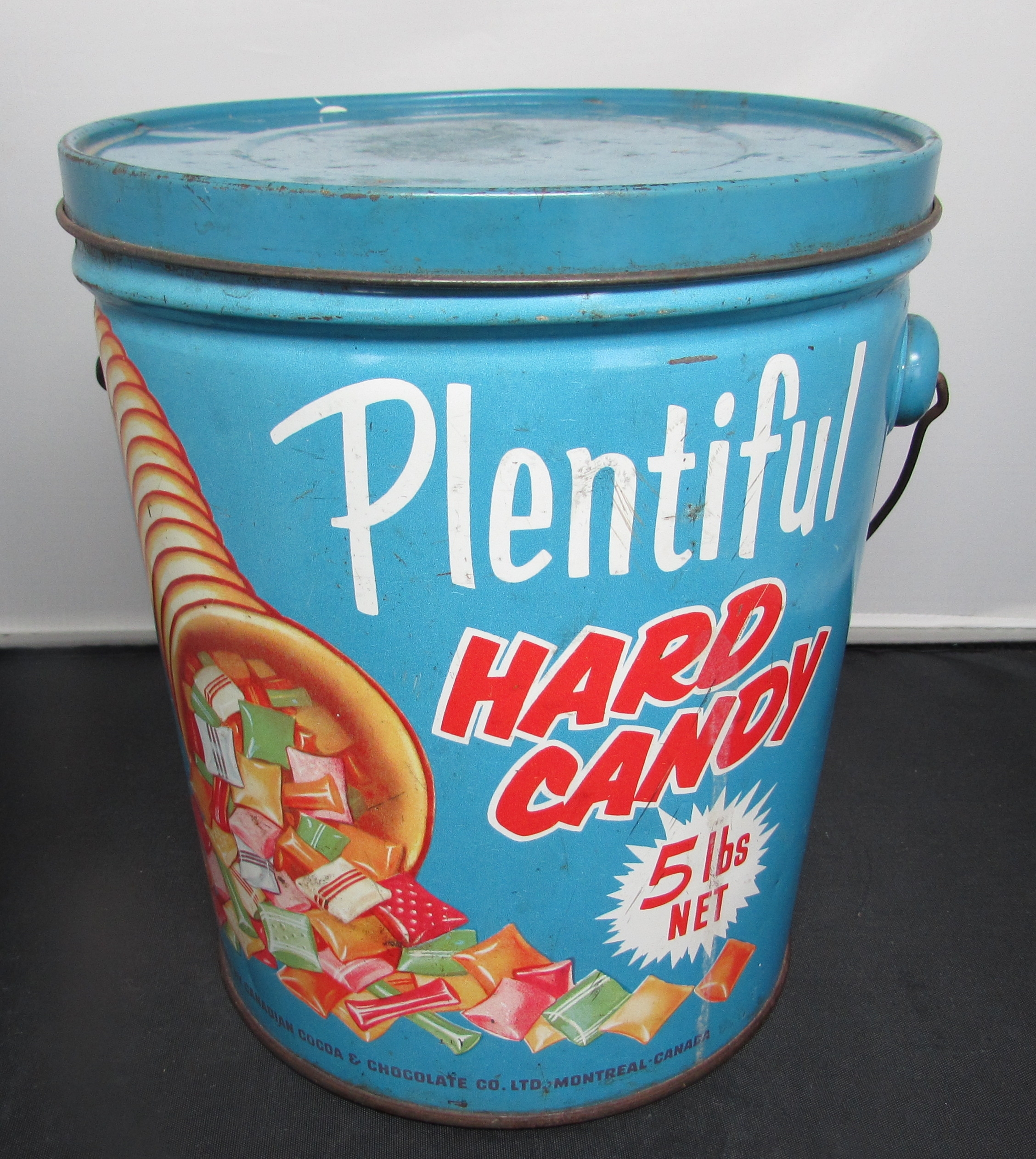Vintage Plentiful Hard Candy Tin Pail