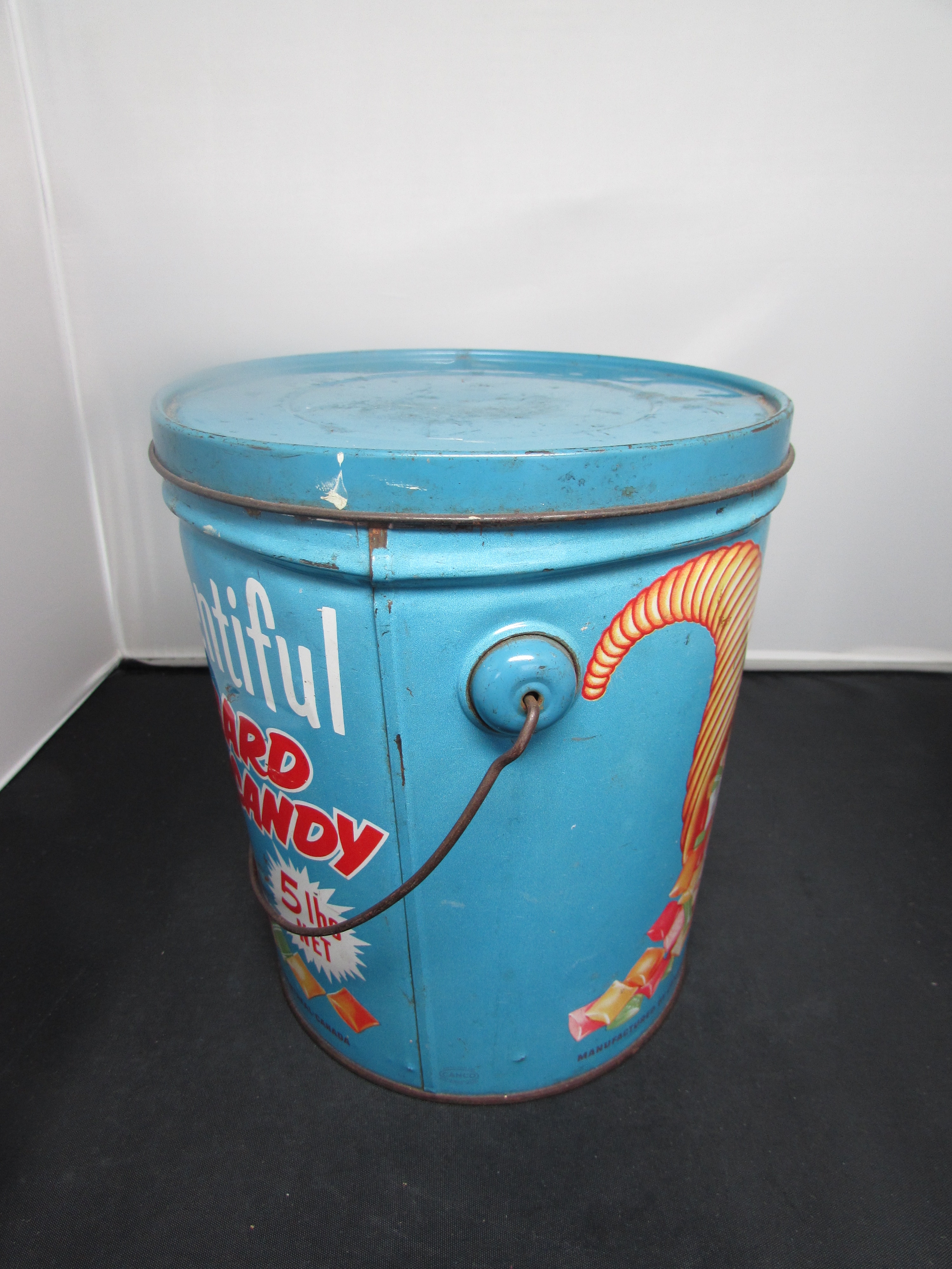 Vintage Plentiful Hard Candy Tin Pail